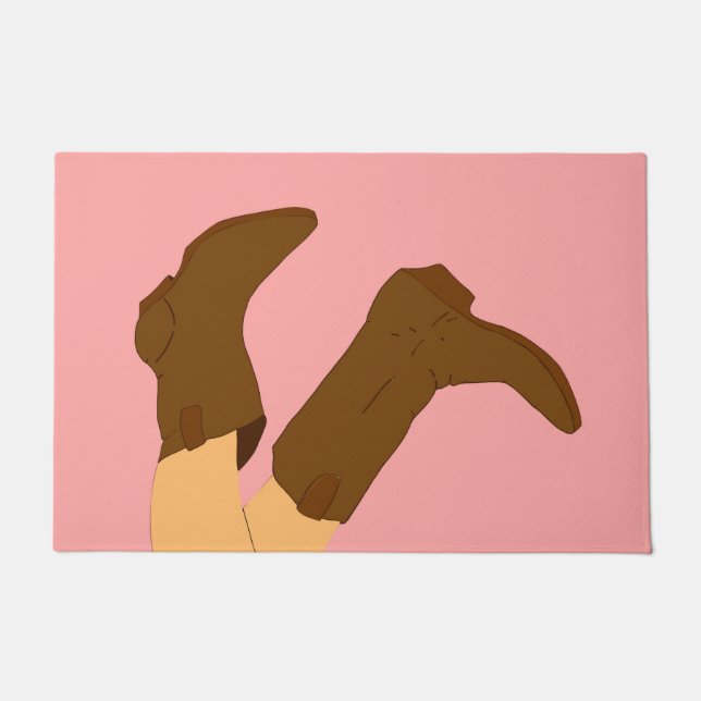 Brown Cowboy Boots  Doormat (Front)