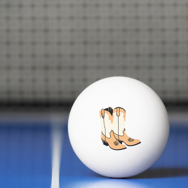 Brown Cowboy Boots Ping Pong Ball (Net)
