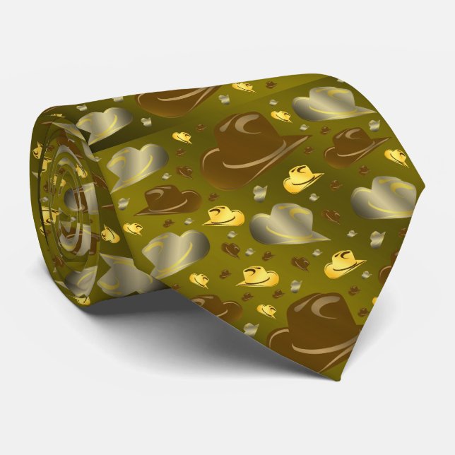 brown, cowboy,  leather, traditional, rodeo, patte tie (Rolled)