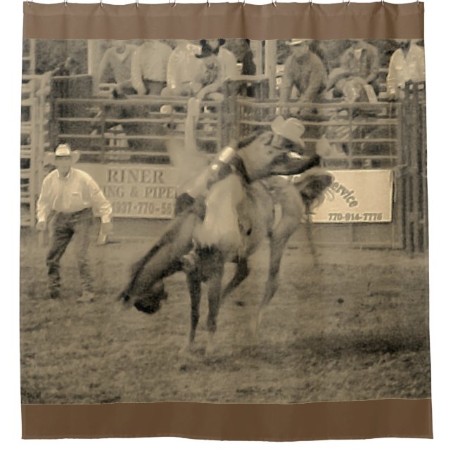 Brown Cowboy Rodeo Douche rideau (Devant)