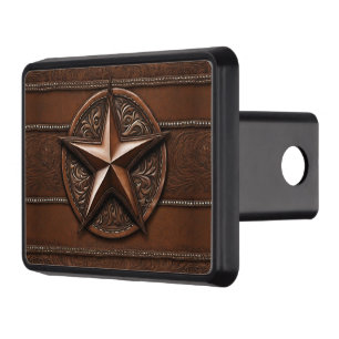 Brown Cowboy Rustic Western Country Texas Star Trailer Hitch Cover