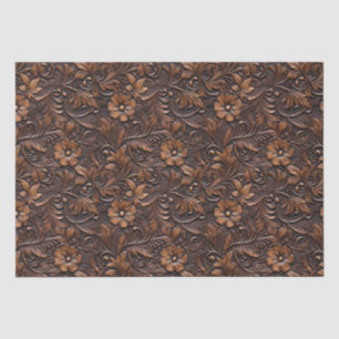 Brown Cowgirl Floral Tissue Paper