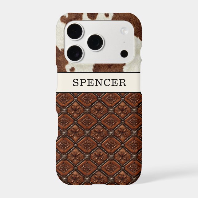 Brown Cowhide and Leather Monogrammed (Back)
