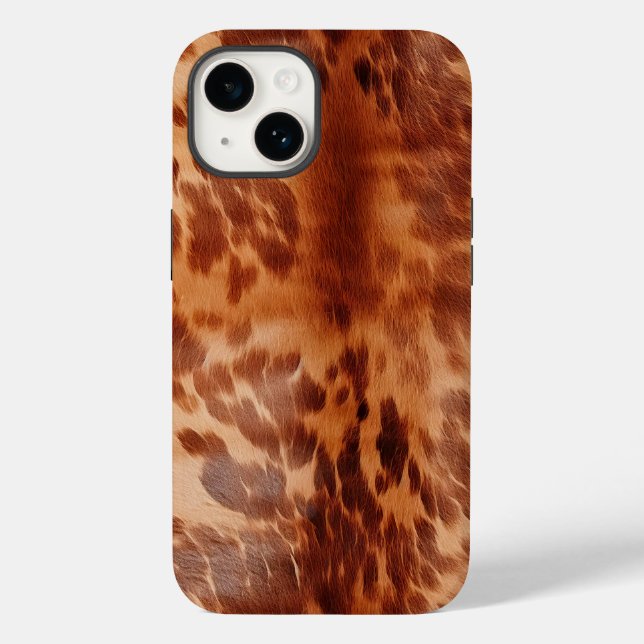 Brown Cowhide Animal Print Case-Mate iPhone Case (Back)