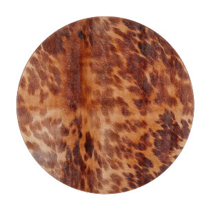 Brown Cowhide Animal Print Cutting Board