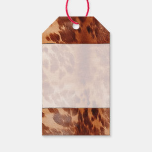 Brown Cowhide Animal Print Gift Tags