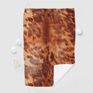 Brown Cowhide Animal Print Golf Towel