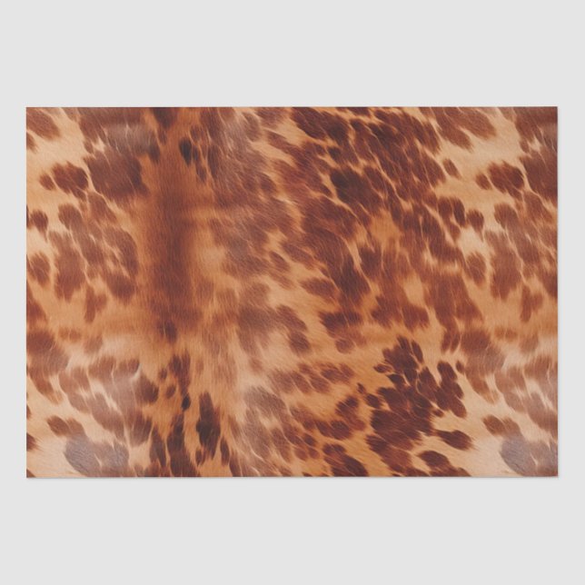 Brown Cowhide Animal Print Tissue Paper (Front)