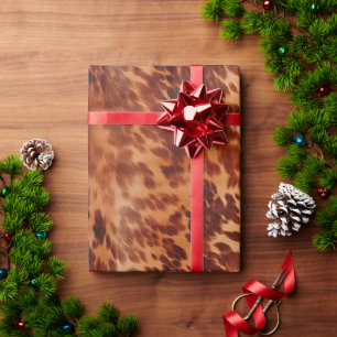 Brown Cowhide Animal Print Wrapping Paper
