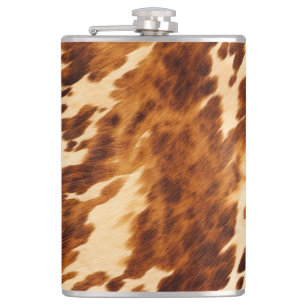Brown Cowhide Hip Flask