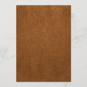 Brown Cowhide Leather Texture Look Invitation