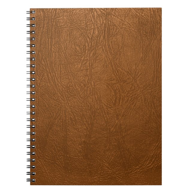 Brown Cowhide Leather Texture Look Notebook (Front)