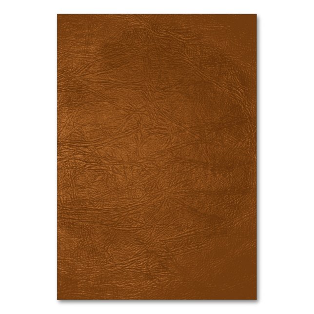 Brown Cowhide Leather Texture Look Table Number (Back)