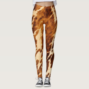Brown Cowhide Leggings