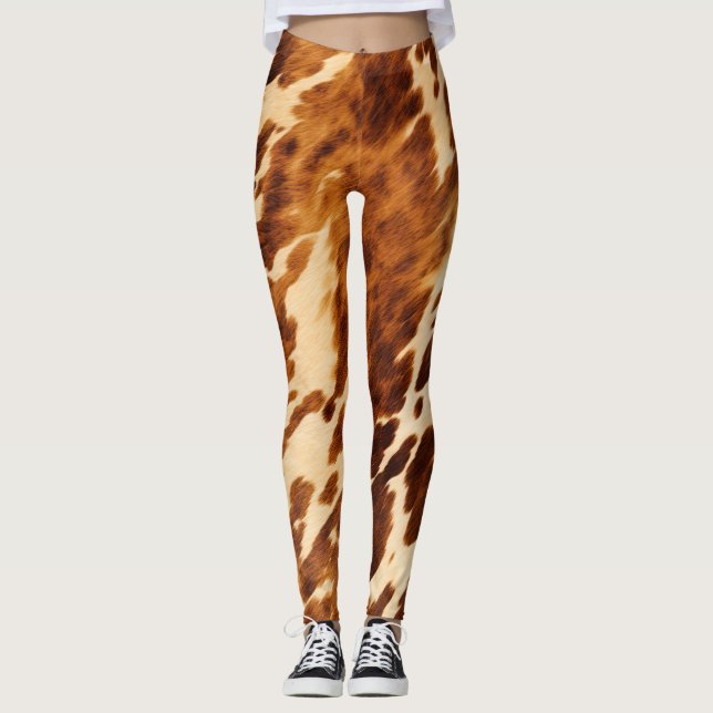 Brown Cowhide Leggings (Front)