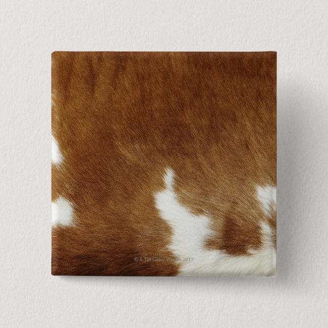 Brown Cowhide Print 2 Inch Square Button (Front)