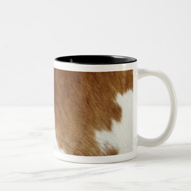 Brown Cowhide Print Two-Tone Coffee Mug (Right)