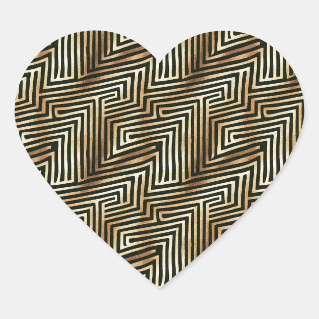 Brown Cream Arrows Heart Sticker (Front)