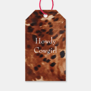 Brown Cream Black Cowhide  Gift Tags