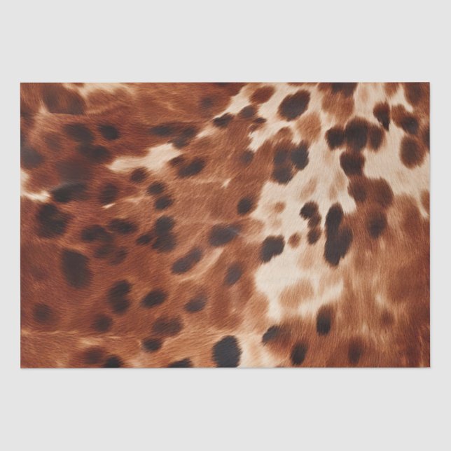 Brown Cream Black Cowhide  Tissue Paper (Front)