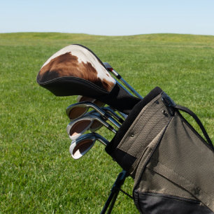 Brown Cream Black Southwest Cowhide Golf Head Cover