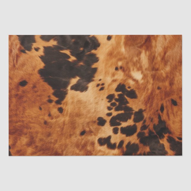Brown Cream Cowhide Wedding Tissue Paper (Front)