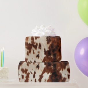 Brown Cream Cowhide Wrapping Paper