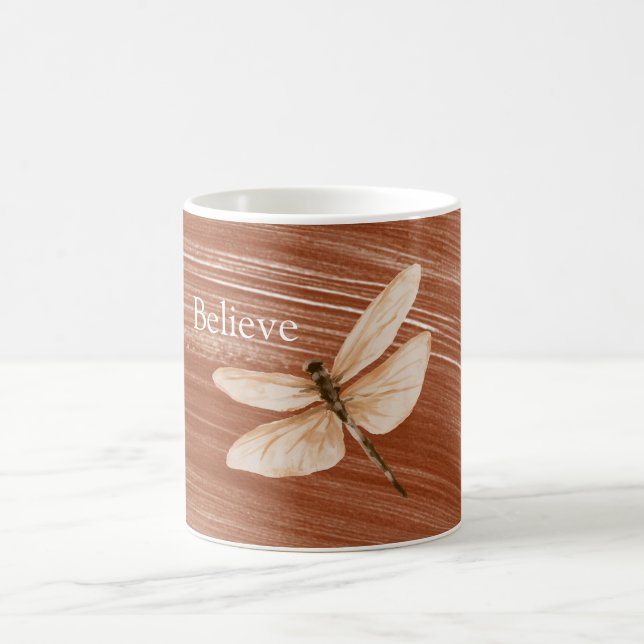 Brown Cream Dragonfly Coffee Mug (Center)