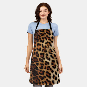 Brown Cream Leopard Animal  Apron
