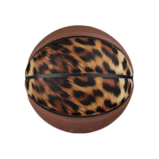 Brown Cream Leopard Animal  Mini Basketball (Front)
