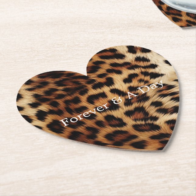 Brown Cream Leopard Animal  Paper Coaster (Angled)
