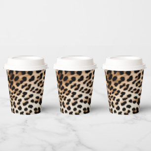 Brown Cream Leopard Print Paper Cups