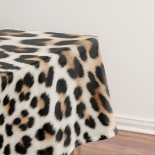 Brown Cream Leopard Print Tablecloth