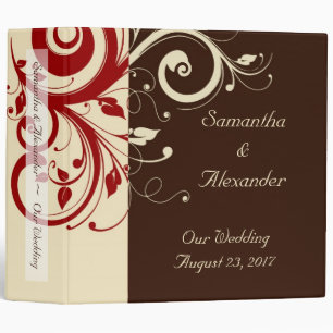 Brown/Cream/Red Reverse Swirl Binder