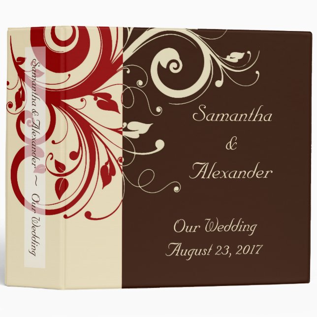 Brown/Cream/Red Reverse Swirl Binder (Front/Spine)
