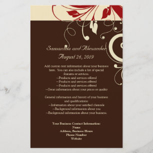 Brown/Cream/Red Reverse Swirl Program/Flyer Flyer