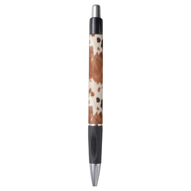 Brown Cream Southwest Cowhide Christmas Pen (Front Vertical)