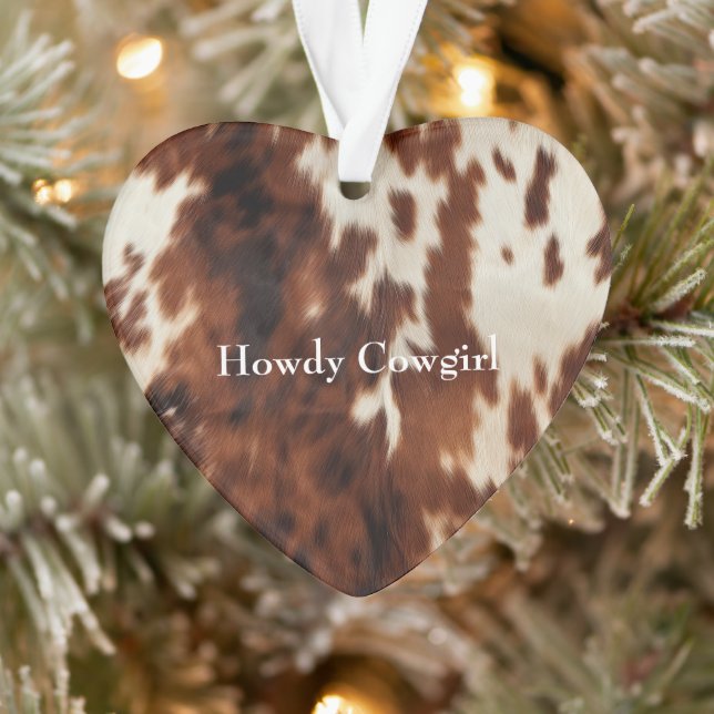 Brown Cream Southwest Cowhide Ornament (Tree)