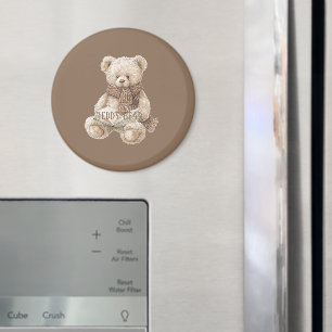 Brown Cream Teddy Bear Book Magnet