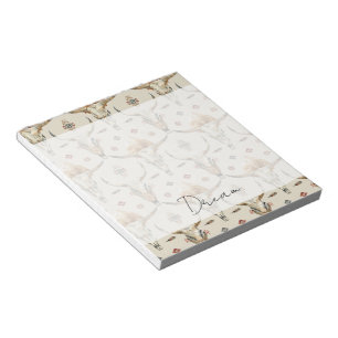 Brown Cream Tribal Native Feathers Skulls Notepad