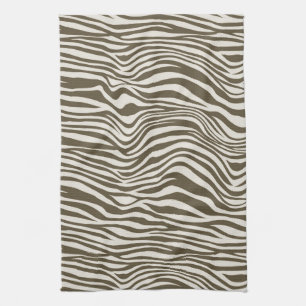 Brown Cream Zebra Print Kitchen Towel