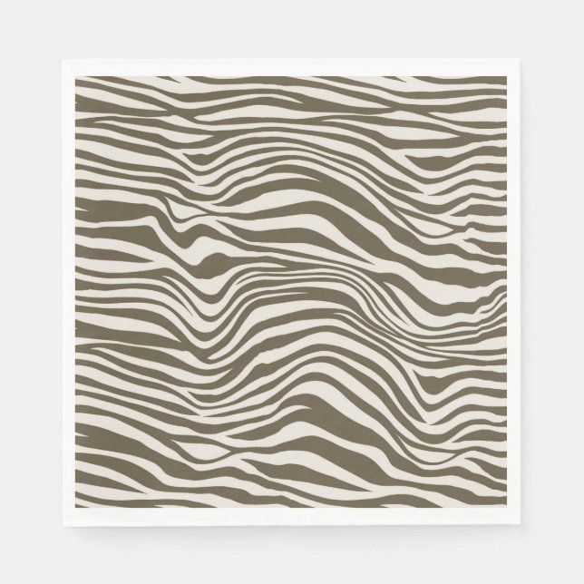 Brown Cream Zebra Print Napkin (Front)