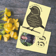 Brown Creamy 60th Birthday Cute Bird Dinner Party