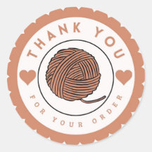 Brown Crochet Thank You Circle