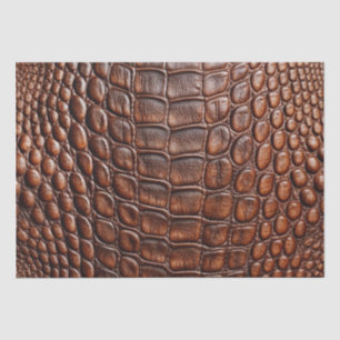 Brown Crocodile Alligator Skin Faux Leather Print Tissue Paper