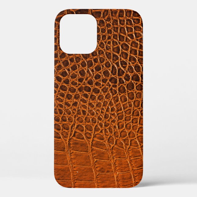 Brown crocodile leather Case-Mate iPhone case (Back)