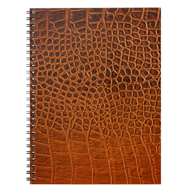 Brown crocodile leather notebook (Front)