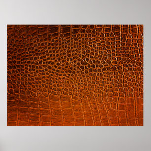 Brown crocodile leather poster