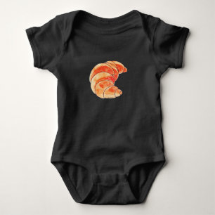 brown croissant bread baby bodysuit