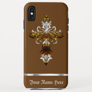 Brown Croix médiévale iPhone XS Max Coque